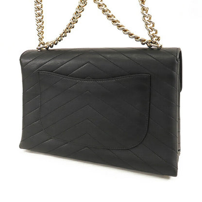 Black Chanel Medium Lambskin Coco Chevron Envelope Flap Satchel