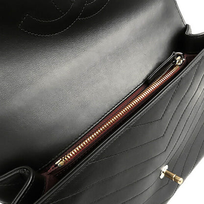 Black Chanel Medium Lambskin Coco Chevron Envelope Flap Satchel