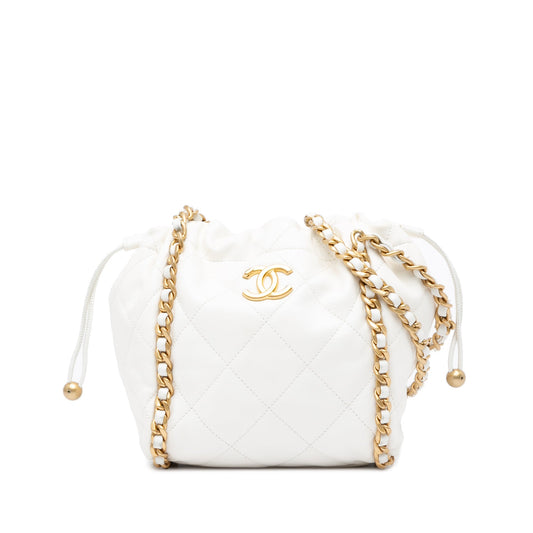 Chanel Sac Quilted Lambskin Chain Around Bucket Bag