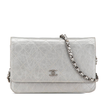 Chanel Sac CC Quilted Aged Calfskin Wallet On Chain