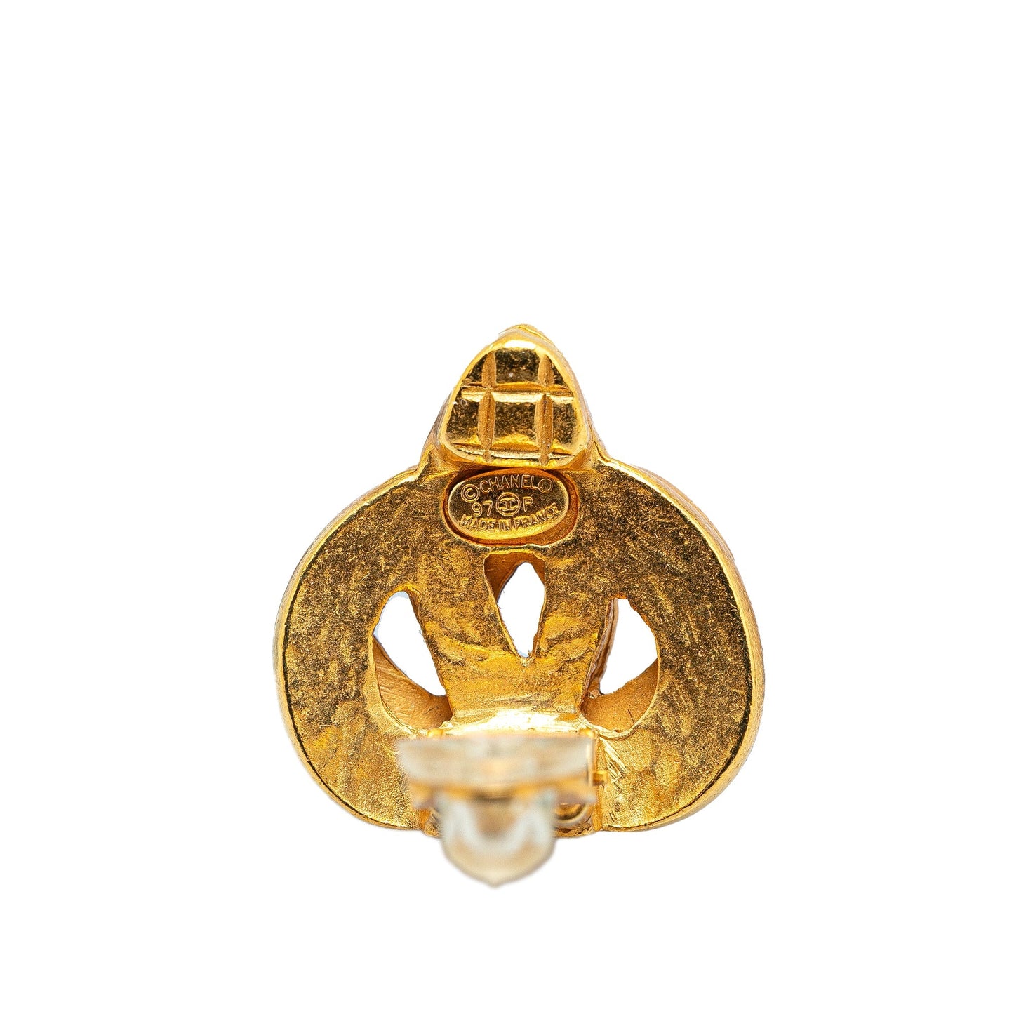 Gold Chanel Gold Plated CC Clip On Earrings