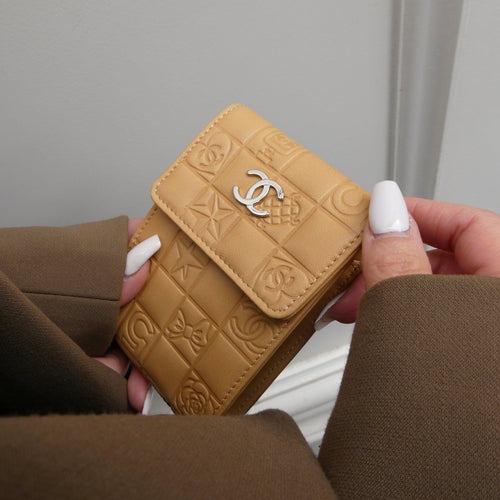 CHANEL 2005 Icon Bum Belt Bag Pouch Beige