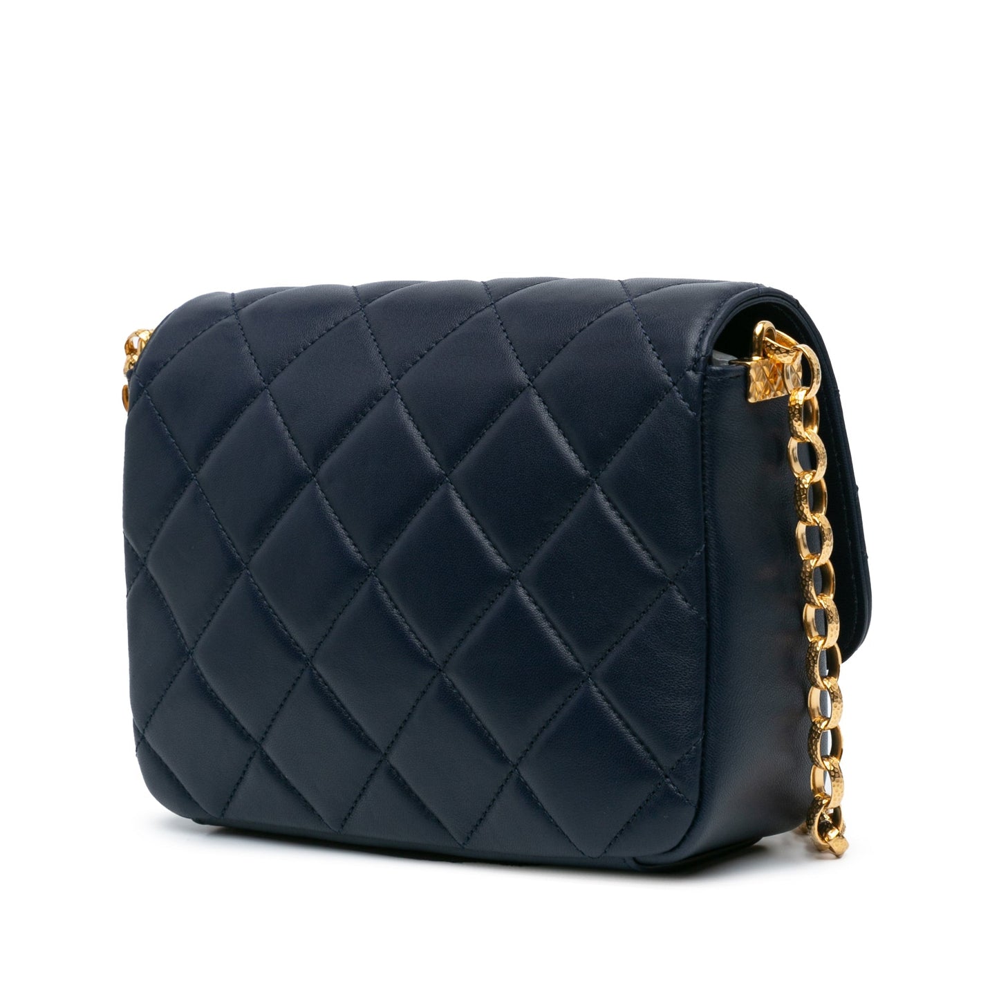 Blue Chanel Lambskin CC Coin Flap Crossbody Bag