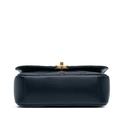 Blue Chanel Lambskin CC Coin Flap Crossbody Bag