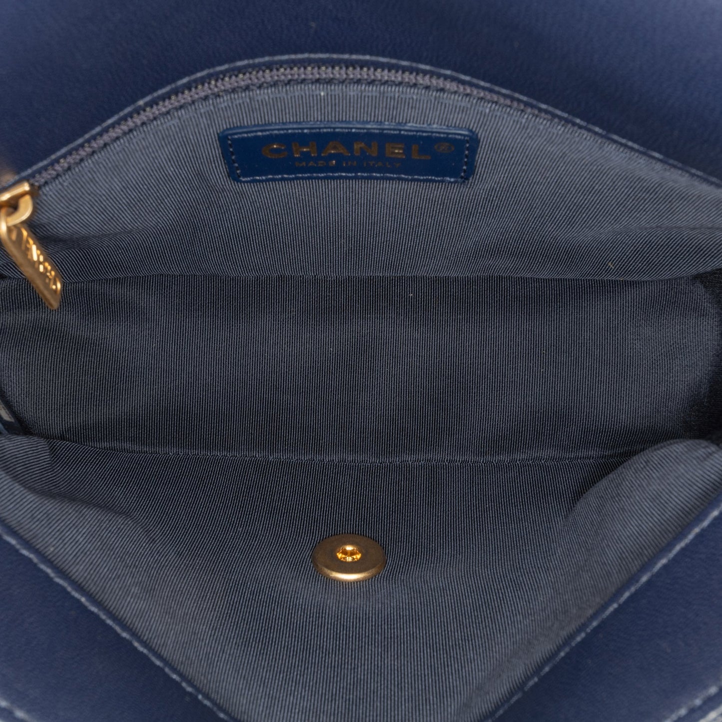 Blue Chanel Lambskin CC Coin Flap Crossbody Bag