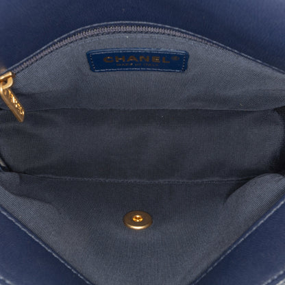 Blue Chanel Lambskin CC Coin Flap Crossbody Bag
