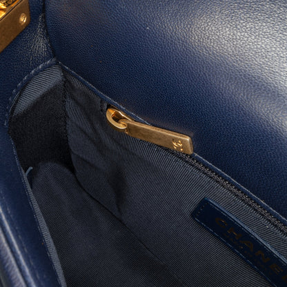 Blue Chanel Lambskin CC Coin Flap Crossbody Bag