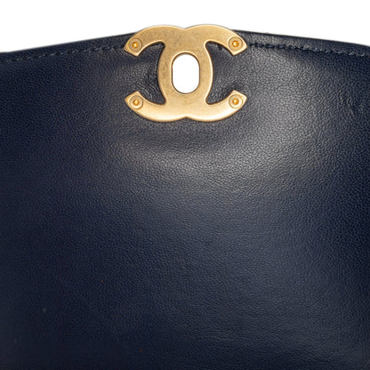 Blue Chanel Lambskin CC Coin Flap Crossbody Bag