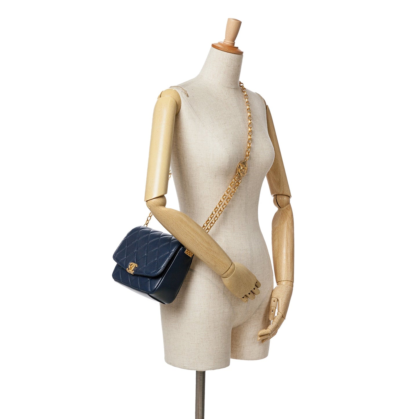 Blue Chanel Lambskin CC Coin Flap Crossbody Bag
