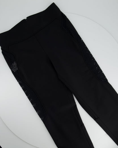 Gucci Black Leggings with Mesh & Ankle Zip Details Size IT 42 (UK 10)