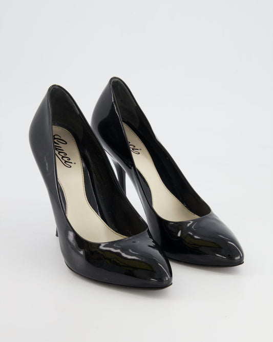 Gucci Black Patent Leather Pumps Size EU 38