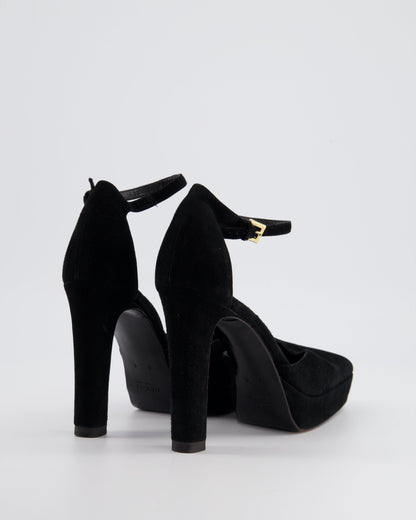 Gucci Black Suede Closed Toe Heels with Platform Size EU 38