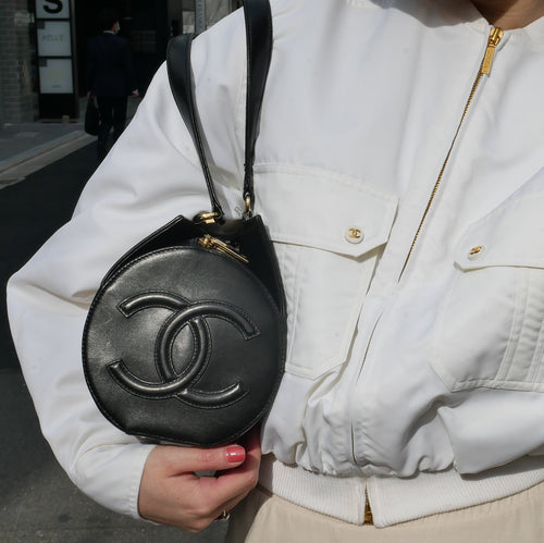 CHANEL 2001-2003 Black Lambskin Choco Bar Handbag