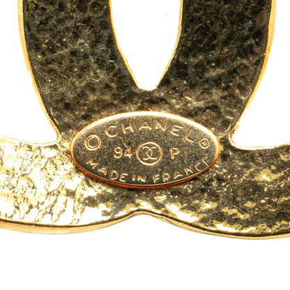 Gold Chanel Gold Plated CC Pendant Necklace