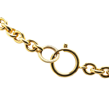 Gold Chanel Gold Plated CC Pendant Necklace