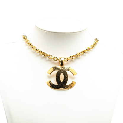 Gold Chanel Gold Plated CC Pendant Necklace