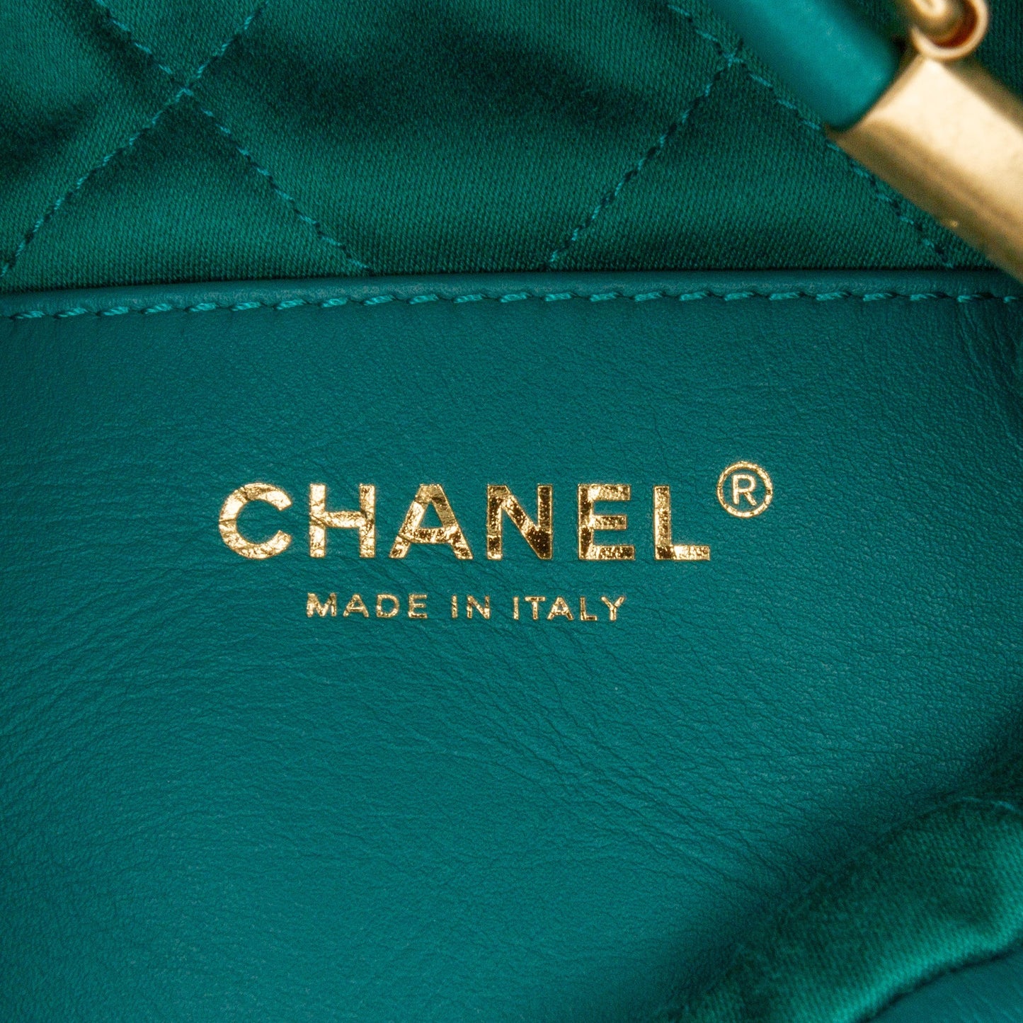 Green Chanel Mini Shiny Calfskin 22 Handbag Satchel