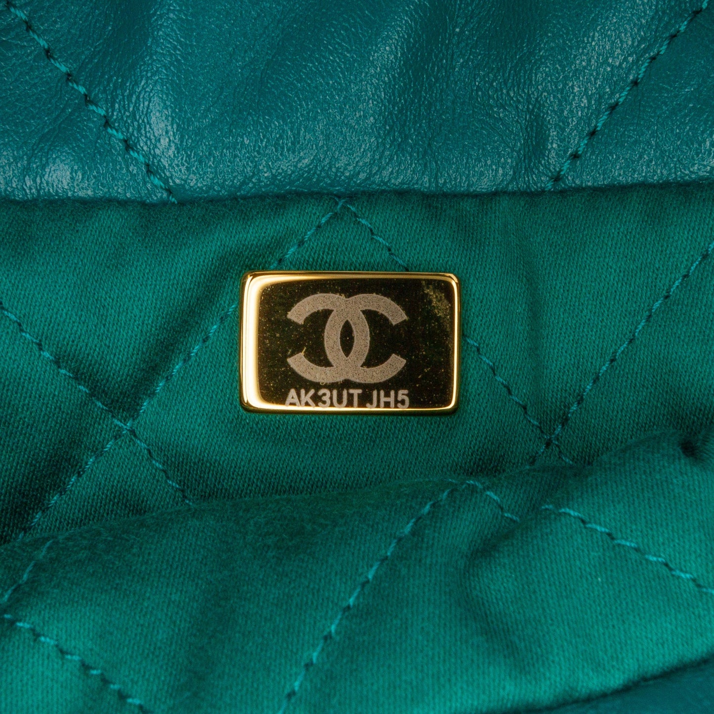 Green Chanel Mini Shiny Calfskin 22 Handbag Satchel