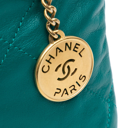 Green Chanel Mini Shiny Calfskin 22 Handbag Satchel