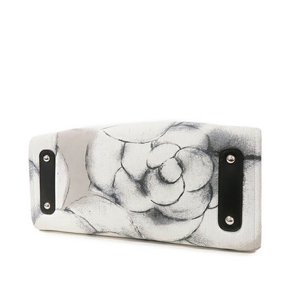 Gray Chanel Large Camellia Printed Canvas Shopper Tote