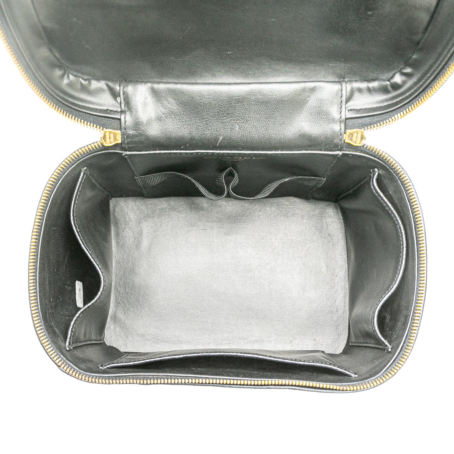 Black Chanel CC Caviar Vanity Train Case