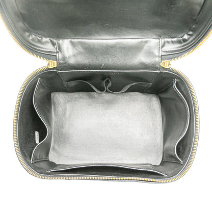 Black Chanel CC Caviar Vanity Train Case