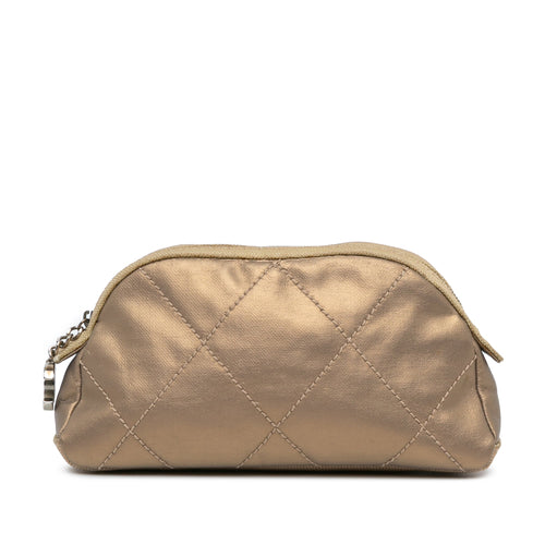 Chanel Sac Paris Biarritz Quilted Metallic Coated Canvas Cosmetic Pouch
