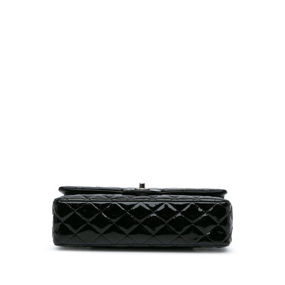 Black Chanel Medium Classic Patent Double Flap Shoulder Bag