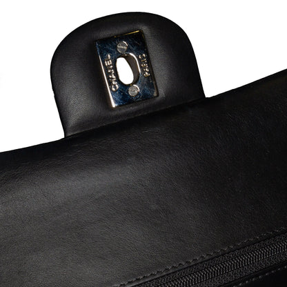 Black Chanel Medium Classic Patent Double Flap Shoulder Bag