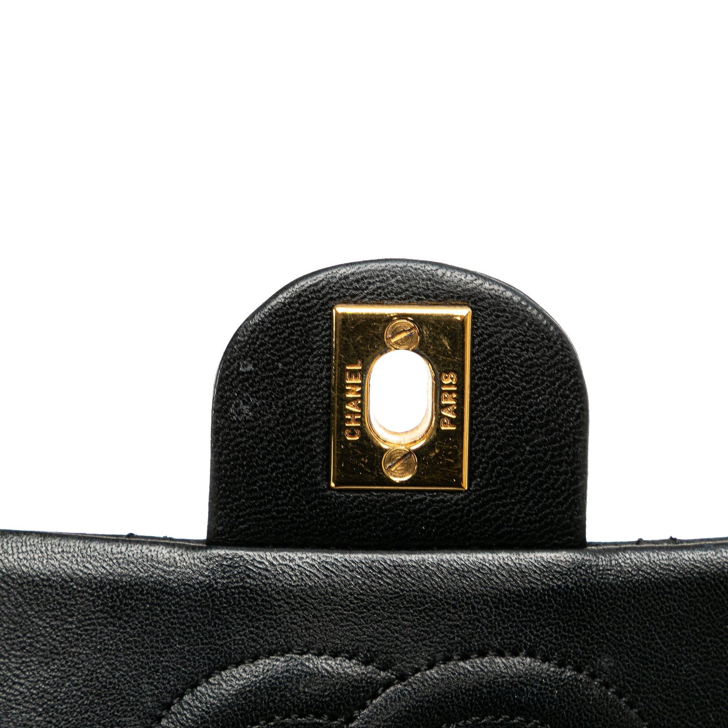 Black Chanel Mini Square Classic Lambskin Single Flap Crossbody Bag