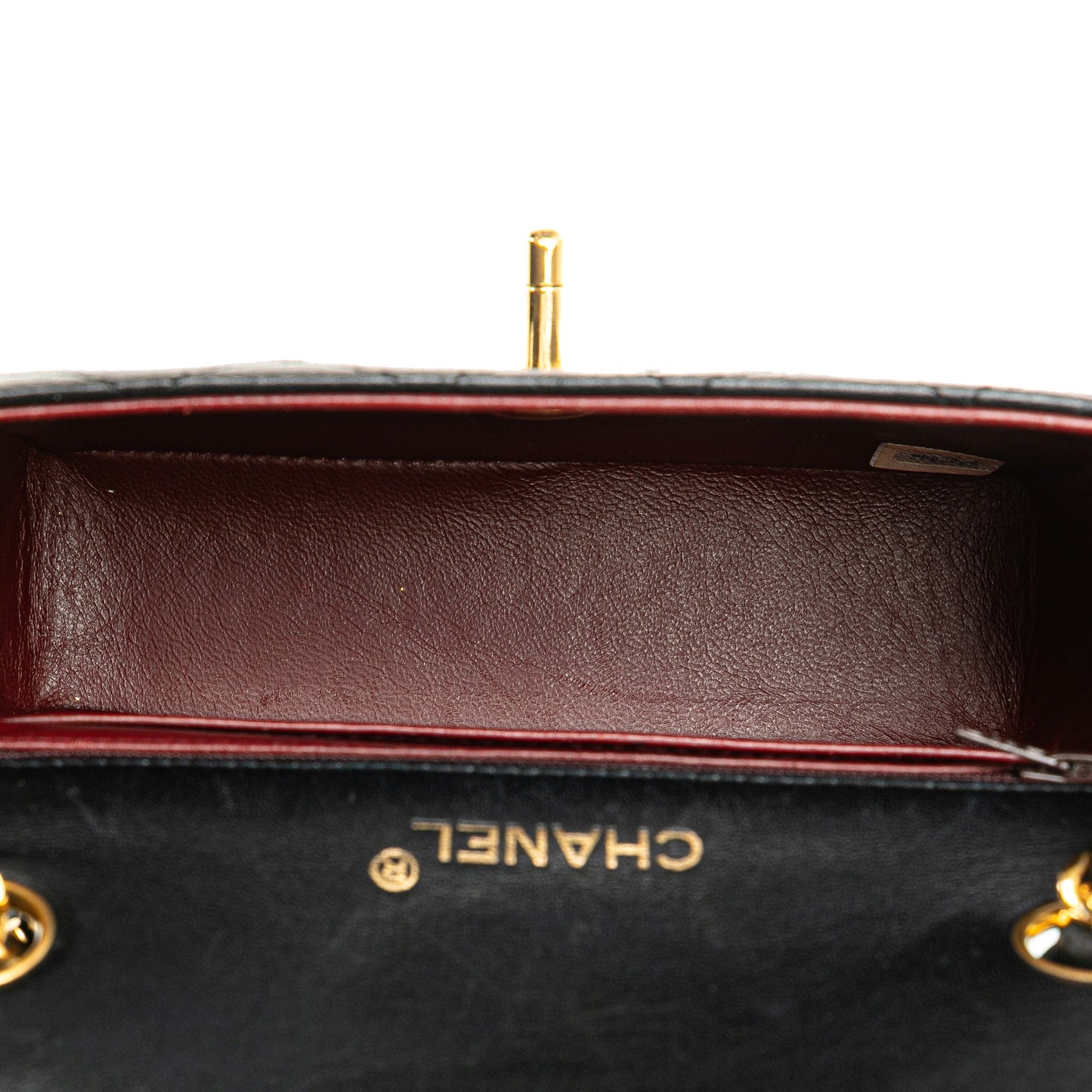 Black Chanel Mini Square Classic Lambskin Single Flap Crossbody Bag