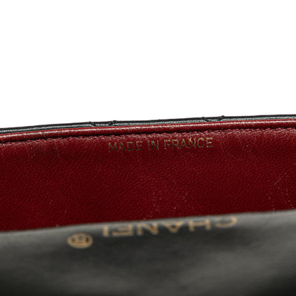 Black Chanel Mini Square Classic Lambskin Single Flap Crossbody Bag