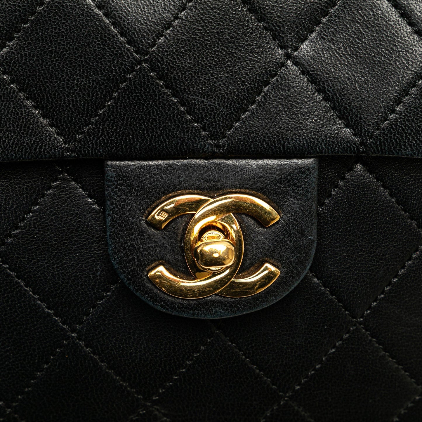 Black Chanel Mini Square Classic Lambskin Single Flap Crossbody Bag