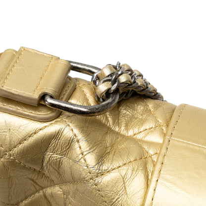 Gold Chanel Small Metallic Lambskin Gabrielle Crossbody