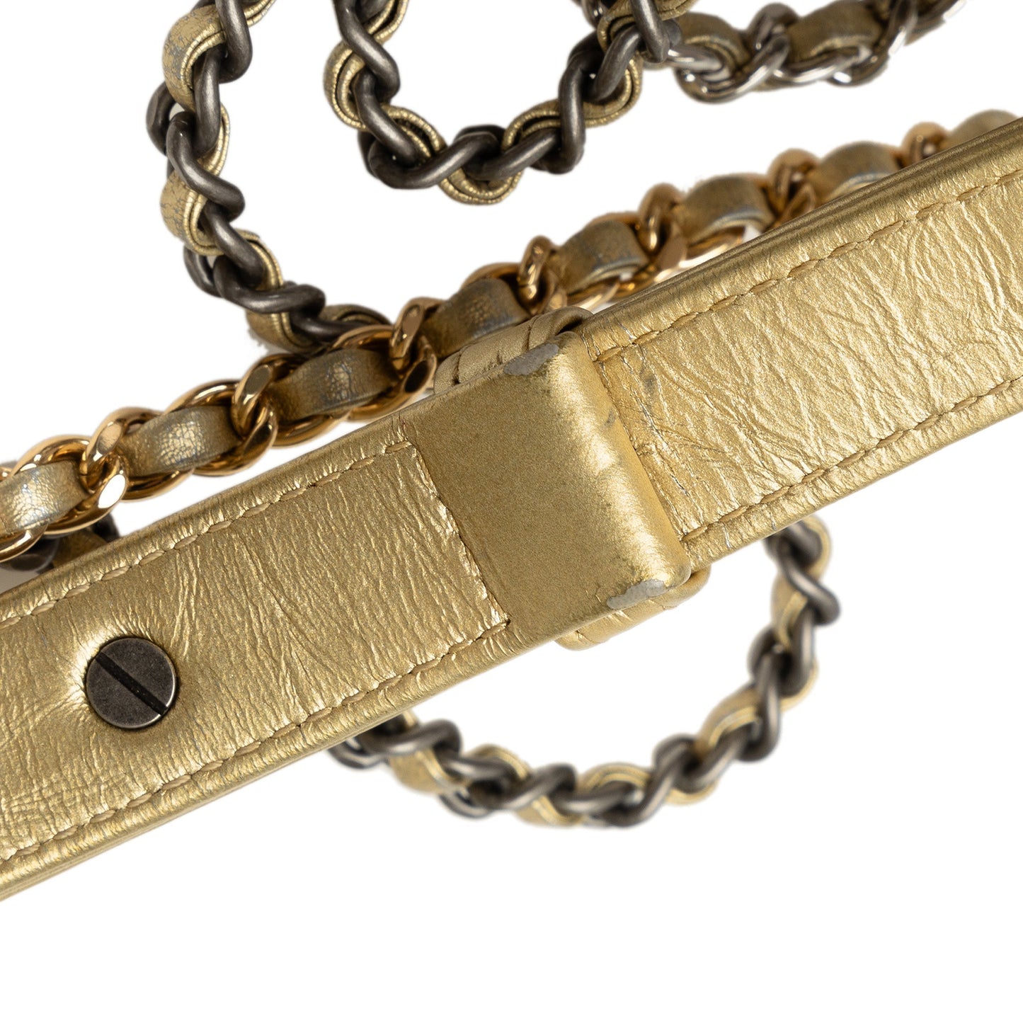 Gold Chanel Small Metallic Lambskin Gabrielle Crossbody
