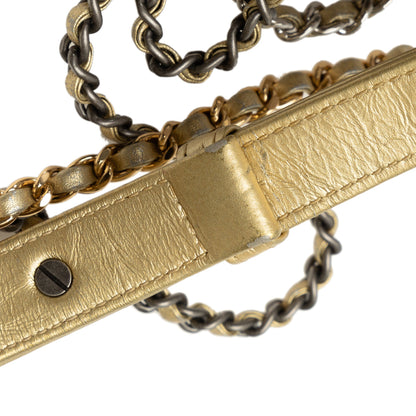 Gold Chanel Small Metallic Lambskin Gabrielle Crossbody