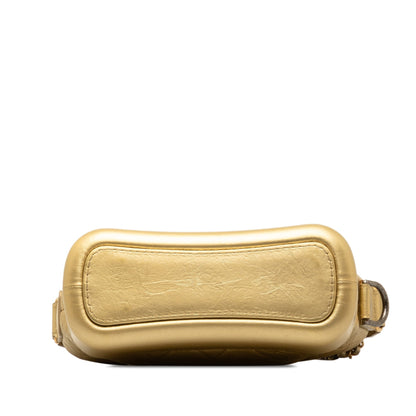Gold Chanel Small Metallic Lambskin Gabrielle Crossbody