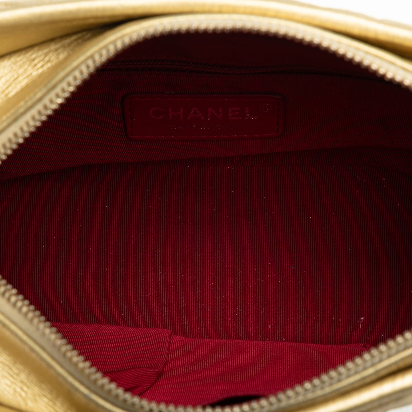 Gold Chanel Small Metallic Lambskin Gabrielle Crossbody