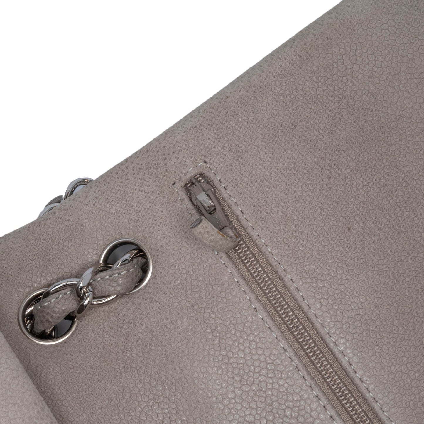 Gray Chanel Jumbo Classic Caviar Double Flap Shoulder Bag