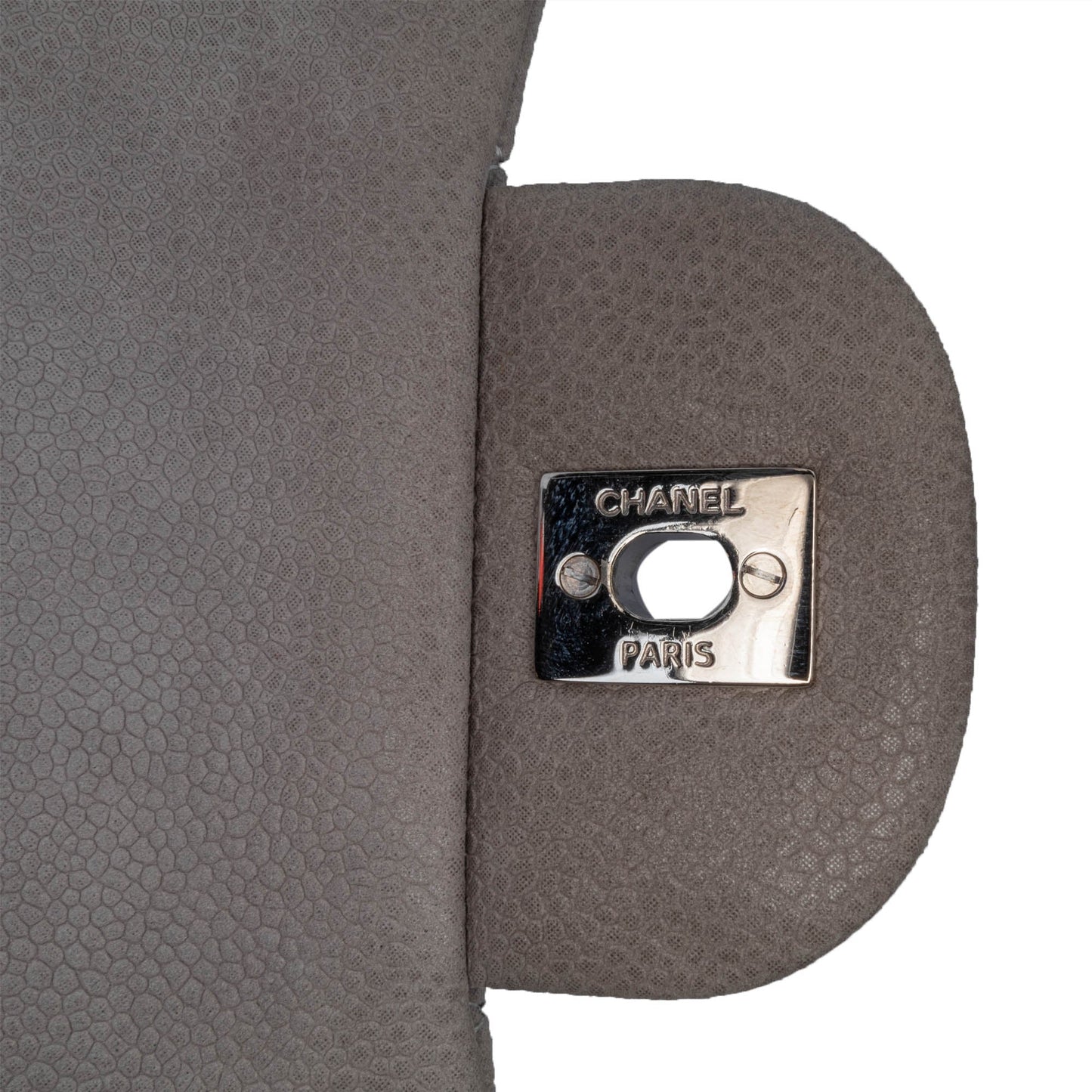 Gray Chanel Jumbo Classic Caviar Double Flap Shoulder Bag