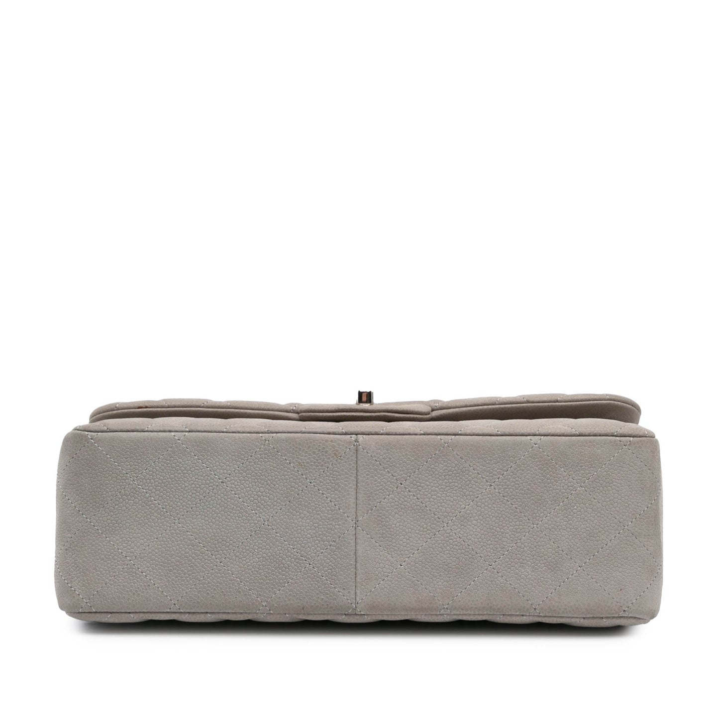 Gray Chanel Jumbo Classic Caviar Double Flap Shoulder Bag