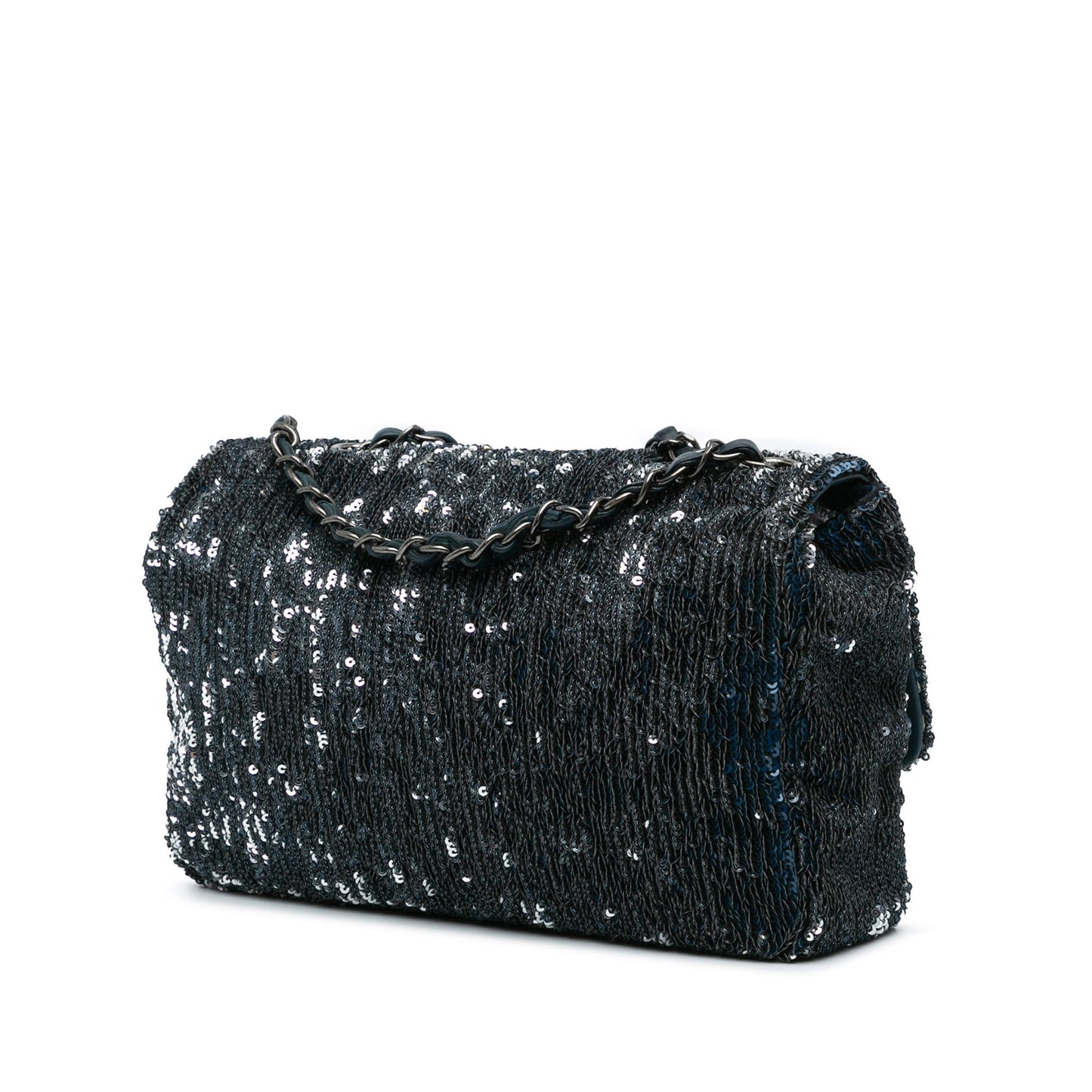 Blue Chanel Paris-Cuba Medium Sequin Coco Cuba Flap Shoulder Bag