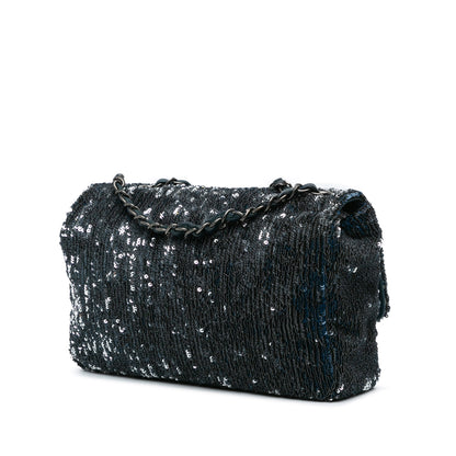Blue Chanel Paris-Cuba Medium Sequin Coco Cuba Flap Shoulder Bag