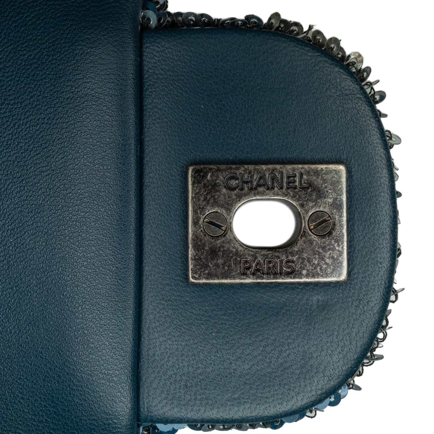 Blue Chanel Paris-Cuba Medium Sequin Coco Cuba Flap Shoulder Bag