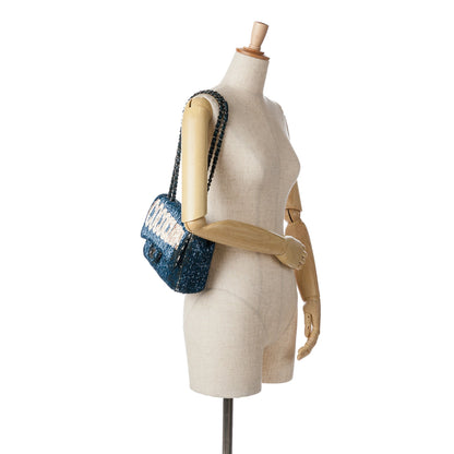 Blue Chanel Paris-Cuba Medium Sequin Coco Cuba Flap Shoulder Bag