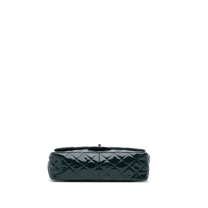 Blue Chanel Jumbo Classic Patent Double Flap Shoulder Bag