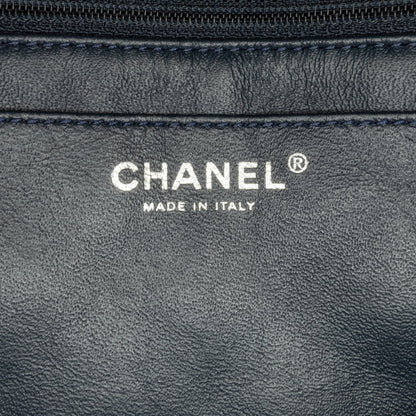 Blue Chanel Jumbo Classic Patent Double Flap Shoulder Bag