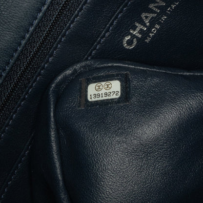 Blue Chanel Jumbo Classic Patent Double Flap Shoulder Bag