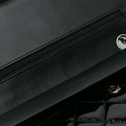 Black Chanel Medium Classic Patent Double Flap Shoulder Bag