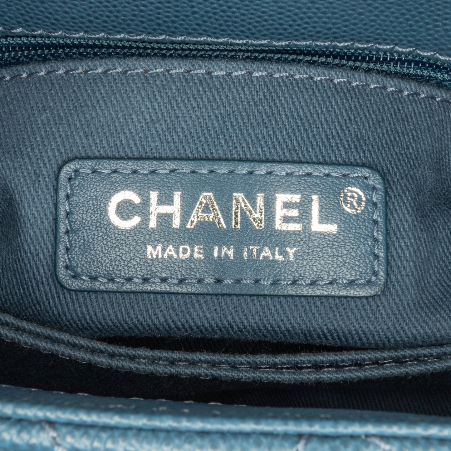 Blue Chanel Mini Quilted Caviar Coco Top Handle Bag Satchel